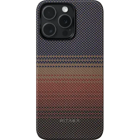 Чехол Pitaka Fusion Weaving MagEZ Case 4 iPhone 15 Pro, фиолетовый/оранжевый