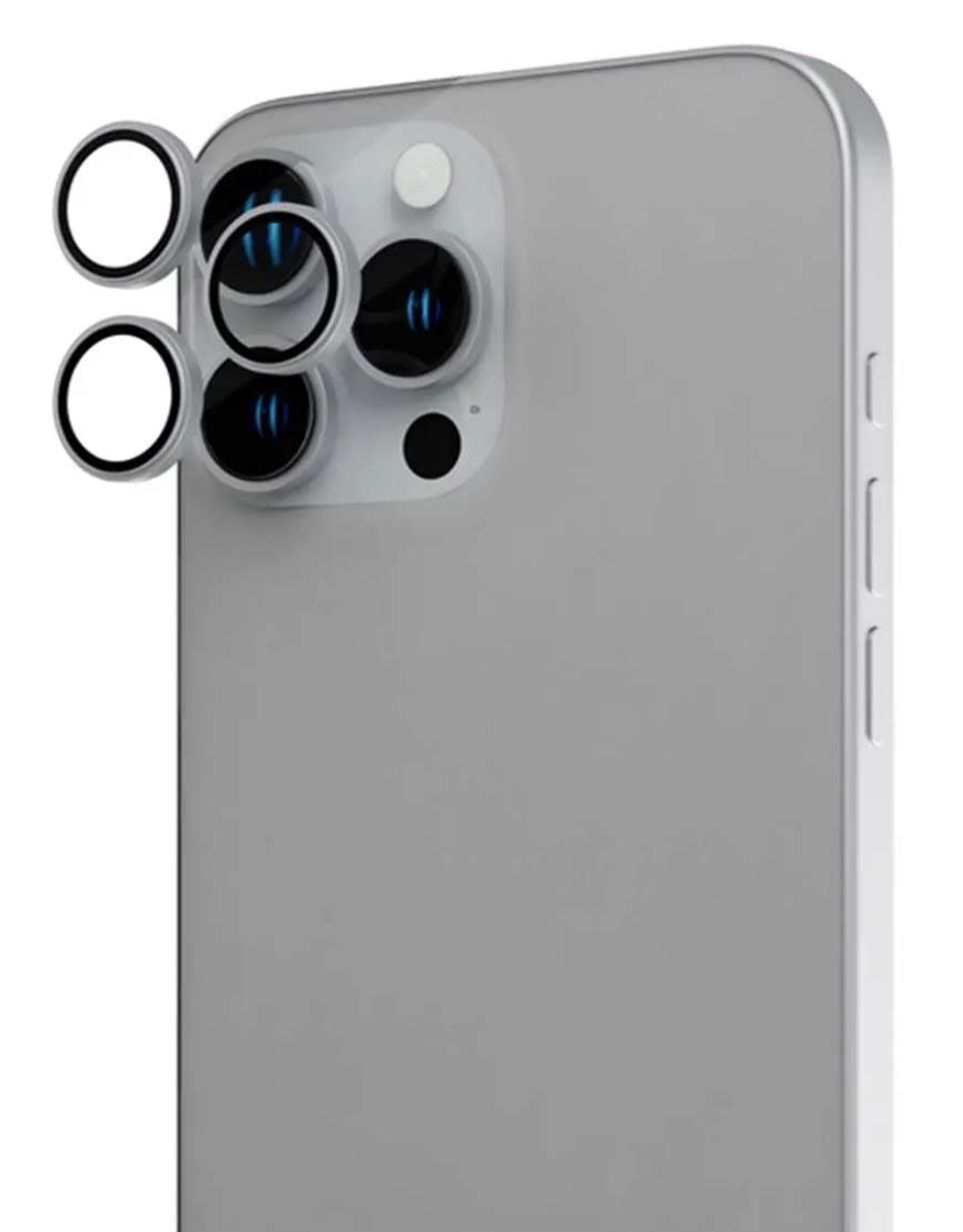 Защитное стекло камеры BlueO на iPhone 15 Pro Max, серый